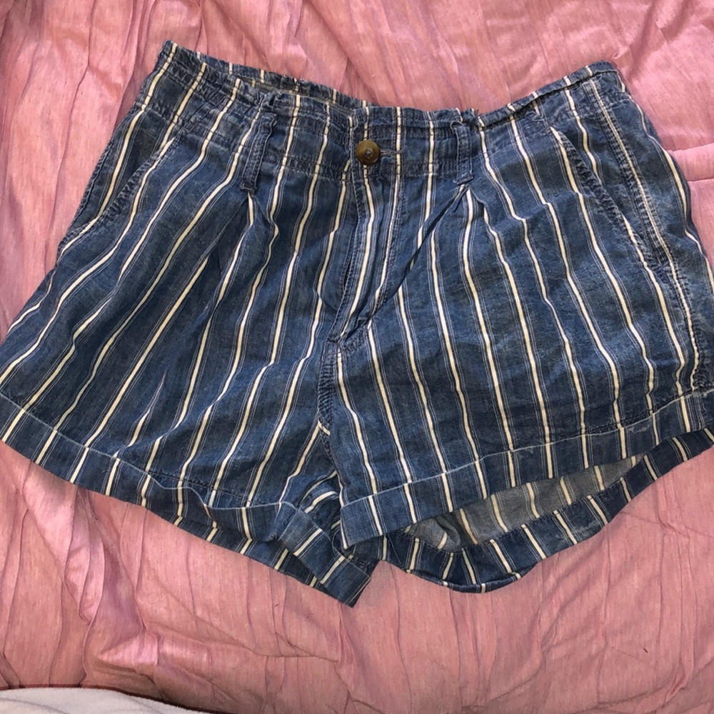 Striped jean shorts. American eagle size medium